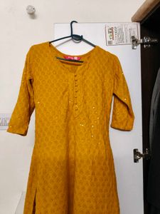 Yellow Embroidered Kurta