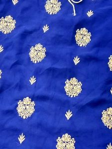 Elegant Blue Embroidered Suit