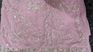 Baby Pink 🩷 Saree With Work