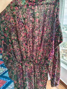Zara Trafaluc Floral slightly glittered dress