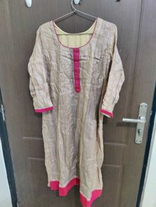 Beige & Pink Kurti