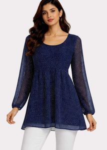 Navy Blue Georgette Aline Kurti