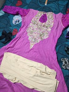 Pink Embroidery Gown With New Pant