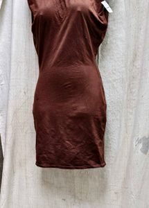 15296. Brown Bodycon Mini Dress
