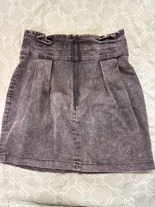Gray Denim Mini Skirt