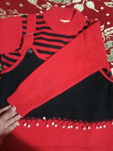 Red &amp; Black sweater for girl and women