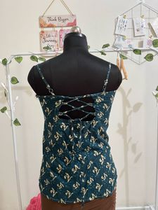 Printed Green Tank Top