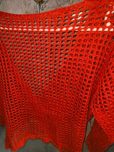 Knit burnt orange top