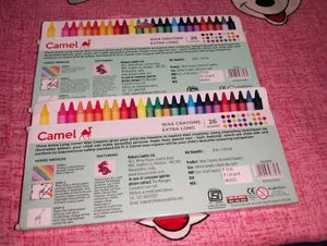 Camel Extra Long Wax Crayons 26 Shades Pack Of 2