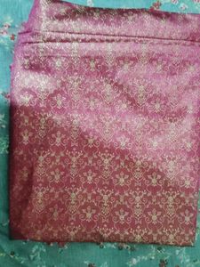 Pink &amp; Green Ethnic silk blend saree without blous