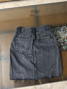 Distressed Denim Mini Skirt