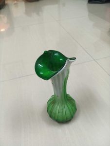 Green Glass Lily Vase