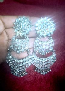 Statement Silver Drop Earrings