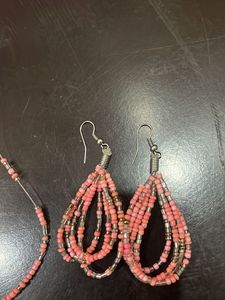 Beaded Funky Necklace With Earrings