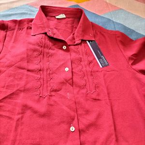 Red Formal Shirt For Women