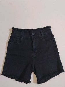 Black Denim Shorts