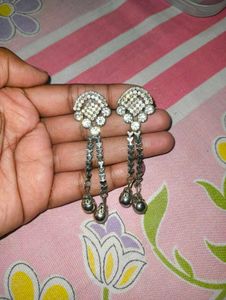 Sparkling Silver Drop Earrings