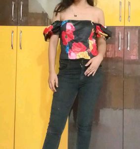 Floral Print Puff Sleeve Top