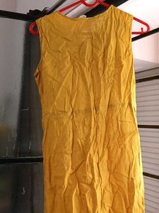 Yellow Sleeveless Embroidered Top