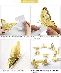 3D Golden Butterfly stickers for wall decor