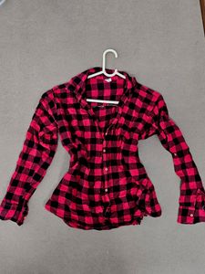red plaid shirt