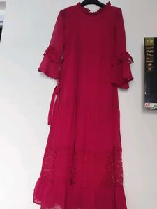 Red Chiffon Maxi Dress