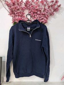 Navy Blue Zipper Sweatshirt