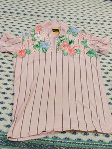 Floral Striped Short Sleeve Shirt