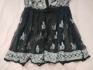 Black Embroidered Chikankari Kurti