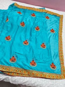 Blue Saari with Blouse | Sadi