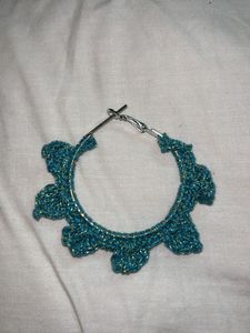 Blue Crochet Hoops