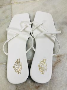 Flats Sandal White Unused IND-7