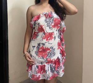 Floral Off Shoulder Midi Dress