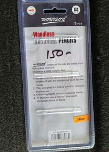 Woodless Charcoal Pencil (Graphite)+Pink Necklace