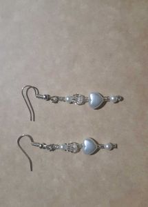 Heart &amp; Crystal Beaded Necklace Earring Set