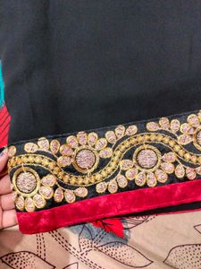 Elegant Black &amp; Gold Saree