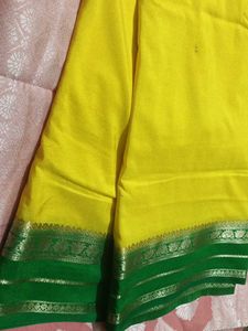 Yellow & Green Saree