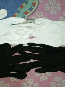Gloves Black And White Combo