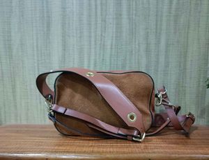 Brown Suede Leather Shoulder Bag