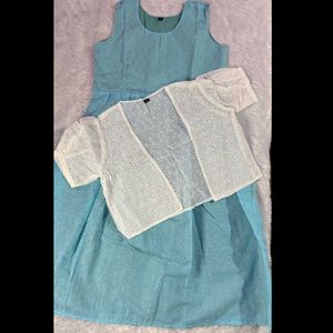 Hakoba Cotton Dress With Jacket