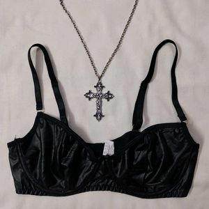 Hot Gothic Black Leather Bra