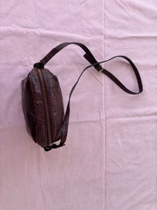 Zara Faux Croc Shoulder Bag