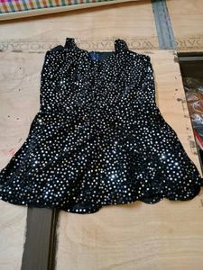 New Black Peplum Short Kurti With Shimmer Plazo