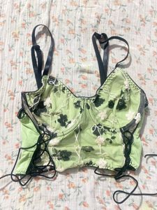 Green Floral Bralette