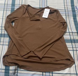 Brown Long Sleeve Top