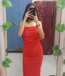 Red Bodycon Midi Dress
