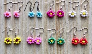 Sunflower Beaded Dangle Earrings