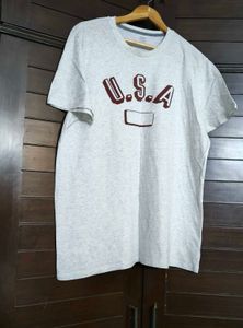 Old Navy Men Grey Cotton Oversized Tshirt