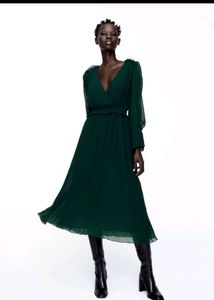 Zara Emerald Green midi Dress