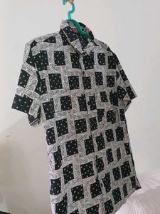 Patterned Short Sleeve Button-Up